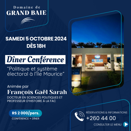 Dîner Conférence - Samedi 5 octobre à 18h